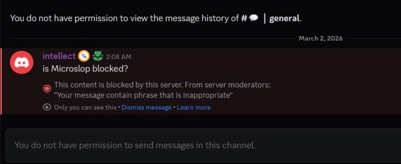 Microsoft ahora se llama “Microslop” por intentar evadir las prohibiciones en Discord