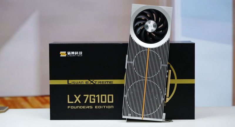 El fabricante chino Lisuan Tech presentó la tarjeta gráfica LX 7G100 en su versión Founders Edition, pero sin soporte para Nvidia.