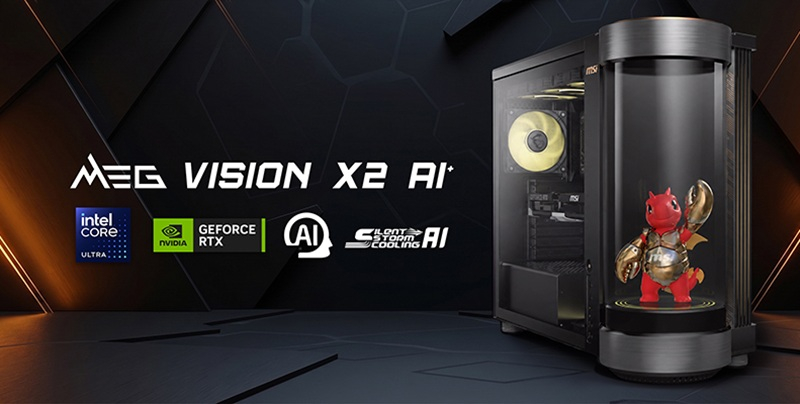 MSI presentó la consola de juegos MEG Vision X2 AI+ con pantalla holográfica y asistente de IA incorporado