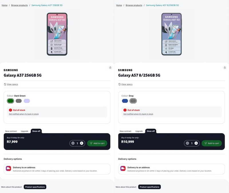 Próximamente Samsung presentará los modelos Galaxy A57 y Galaxy A37; los detalles de las características se han revelado en una filtración.