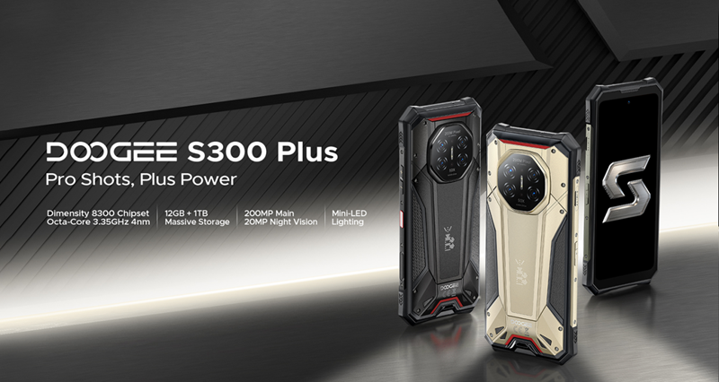 Doogee S300 Plus es un teléfono fiable basado en el Dimensity 8300, equipado con 1 TB de memoria y retroiluminación Mini‑LED regulable.