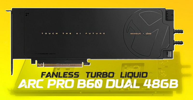 MaxSun presentó dos tarjetas gráficas de doble cabeza Arc Pro B60 Dual sin ventiladores