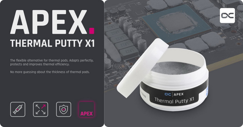 Alphacool lanzó una nueva junta térmica líquida: Apex Thermal Putty X1