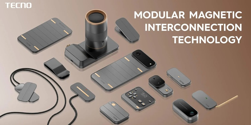 Tecno presentó el concepto de un teléfono magnético modular inspirado en Project Ara de Google