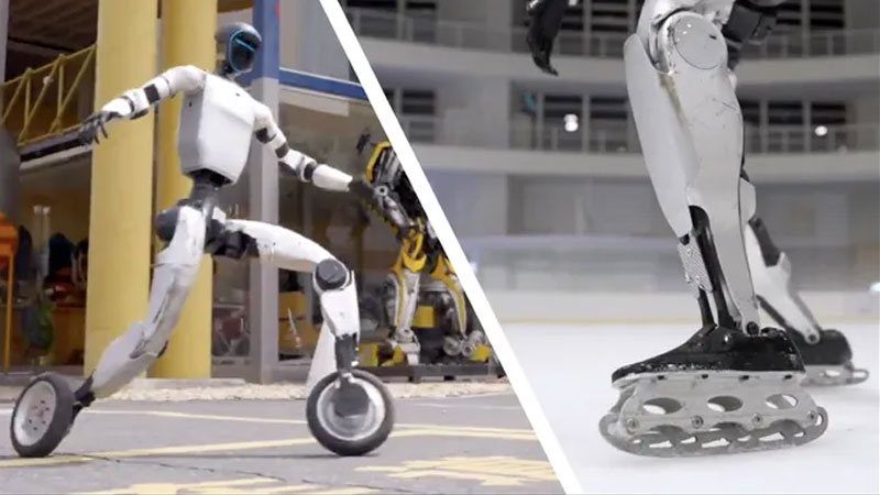 La IA obligó a los robots humanoides a patinar sobre hielo, y eso de un hockey así no lo esperábamos.