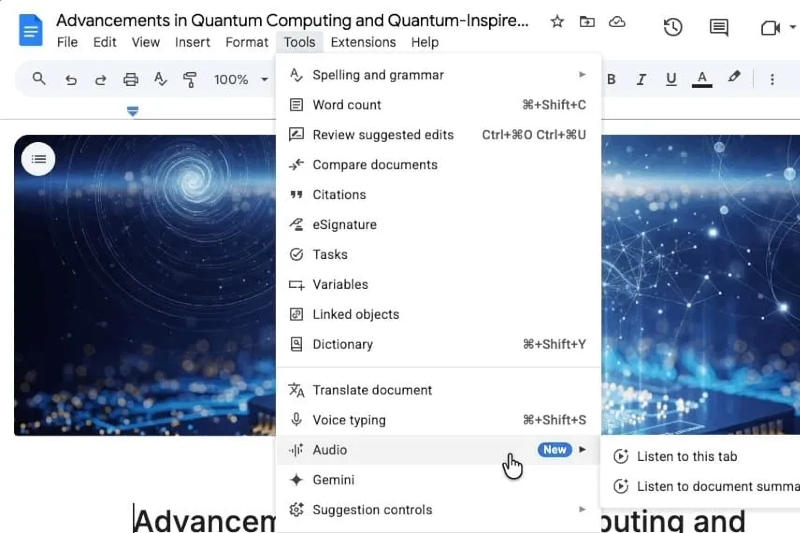 Google Docs ahora pueden resumir rápidamente documentos