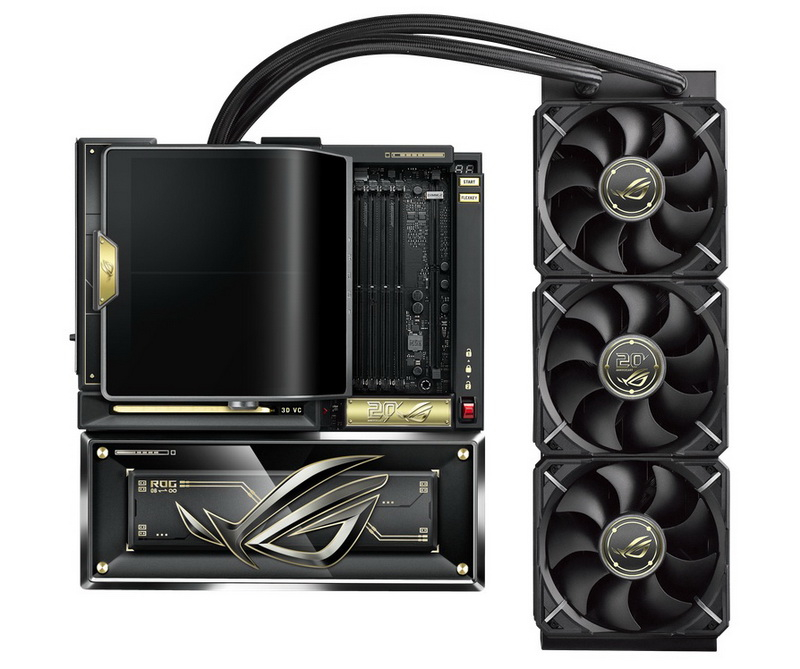 Asus incorporó en la placa base premium ROG Crosshair X870E Edition un enorme pantalla OLED y un SJO de 360 mm.