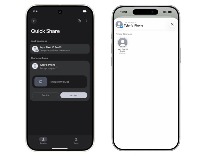 Google pronto permitirá que los teléfonos inteligentes Android transfieran archivos directamente a un iPhone mediante AirDrop