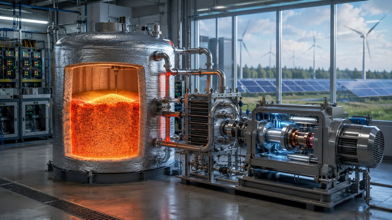 Ingenieros finlandeses utilizaron un motor Stirling para generar electricidad a partir de arena caliente