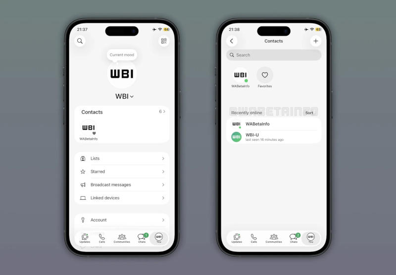 WhatsApp anunciará la lista de contactos en línea por separado del resto de la lista de usuarios