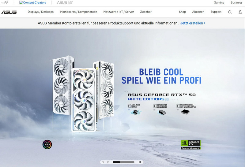 El nuevo portal alemán de Asus vuelve a funcionar: la descarga de controladores y el BIOS se han restablecido, pero sin soporte para portátiles ni ordenadores de escritorio