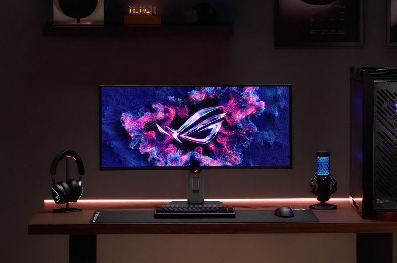 Asus presentó el nuevo monitor táctil portátil ROG Strix XG129C (12,3”) y el monitor OLED de juegos ROG Strix XG34WCDMS (34”).