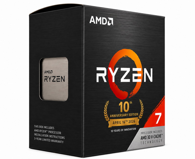 La versión de aniversario de 10 años del Ryzen 7 5800X3D AM4 ahora está disponible en India a un precio de 310 dólares.