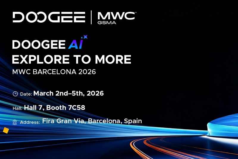 Doogee mostrará en el MWC 2026 dispositivos inteligentes, un teléfono protegido y Visible AI.