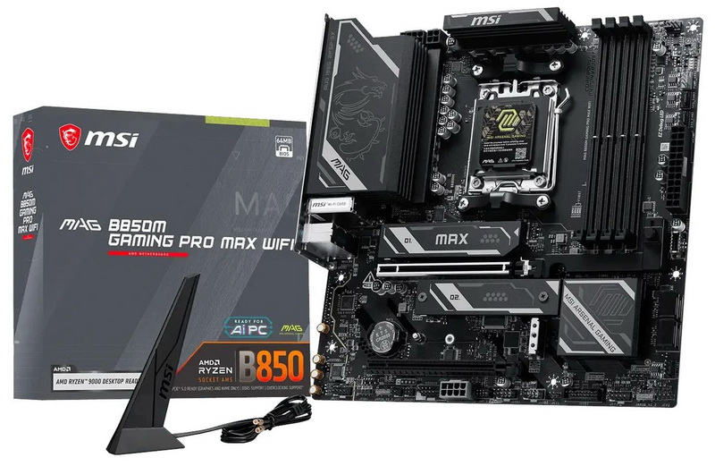 MSI presentó la placa base de presupuesto MAG B850M Gaming Pro Max WIFI con nuevas capacidades de overclocking y soporte para PCIe 5.0 x16