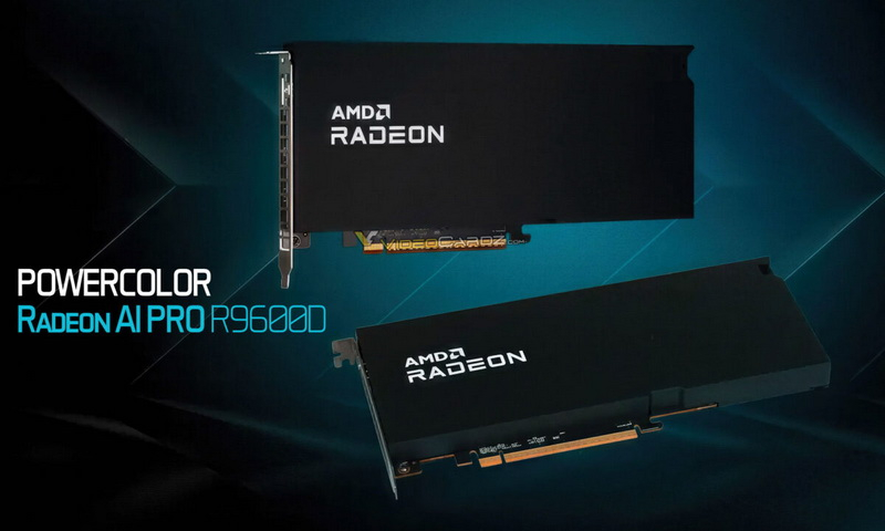 PowerColor presentó la tarjeta gráfica profesional compacta Radeon AI PRO R9600D con esquema de alimentación de 12 V‑2×6