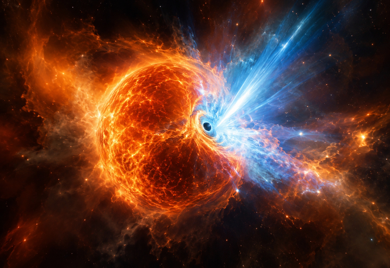 Los científicos encontraron una explicación para las 14 misteriosas erupciones azules que se registran en el espacio desde 2018.